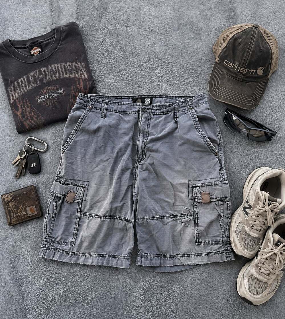 Ocean Pacific Cargo Shorts Size 34 Gray Cotton